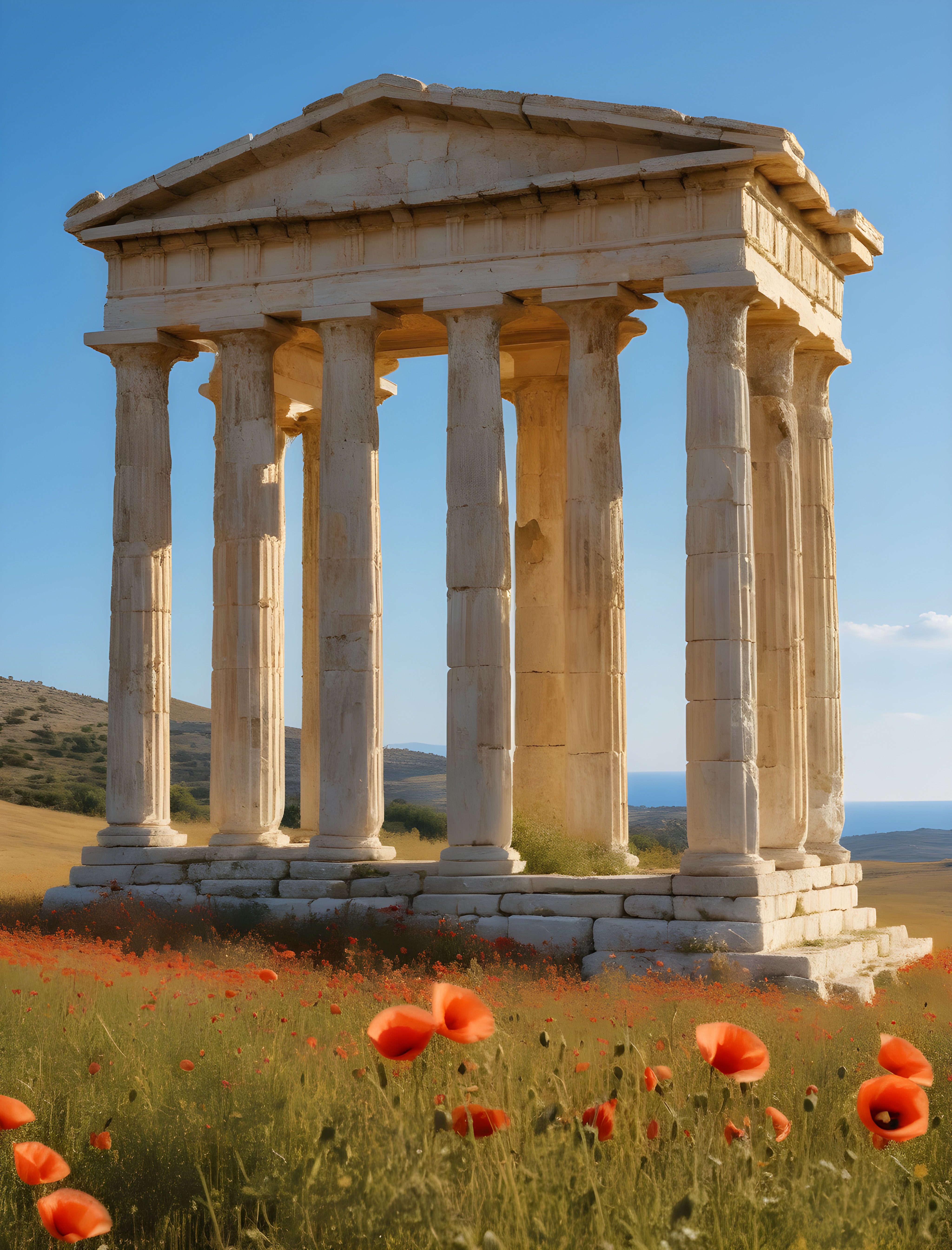 Greek Temple in Wildflowers