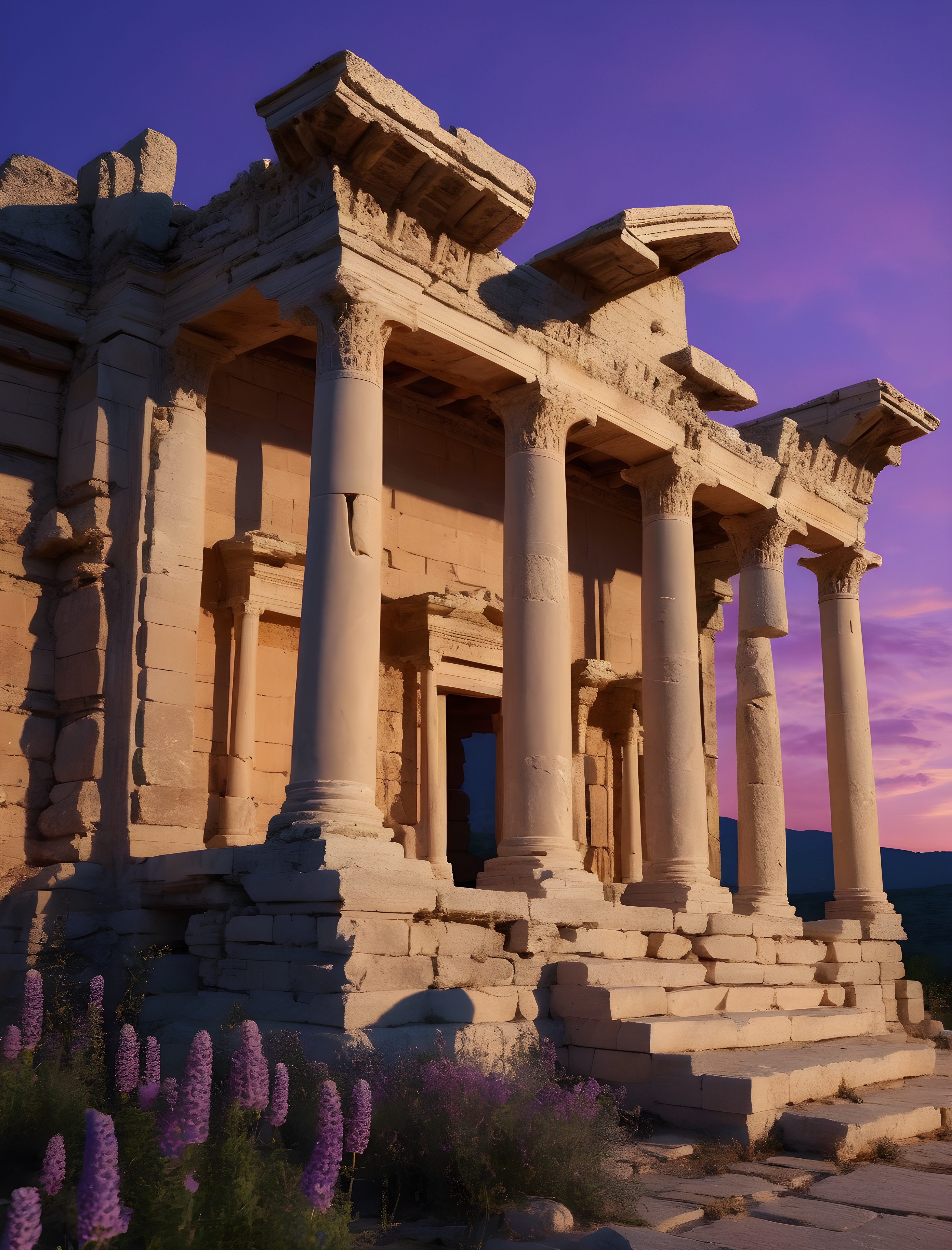 Ephesus Library at Dusk